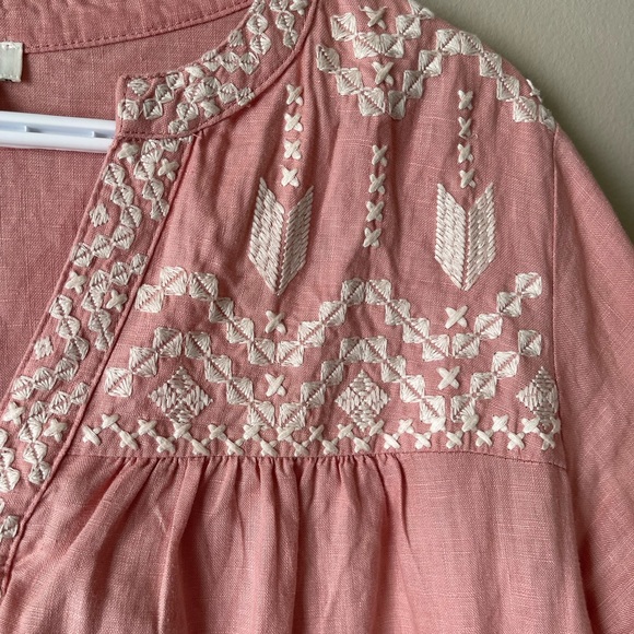 Sundance Amina Beauty Dress Floral Aztec Embroidered Linen Dress - Picture 5 of 16